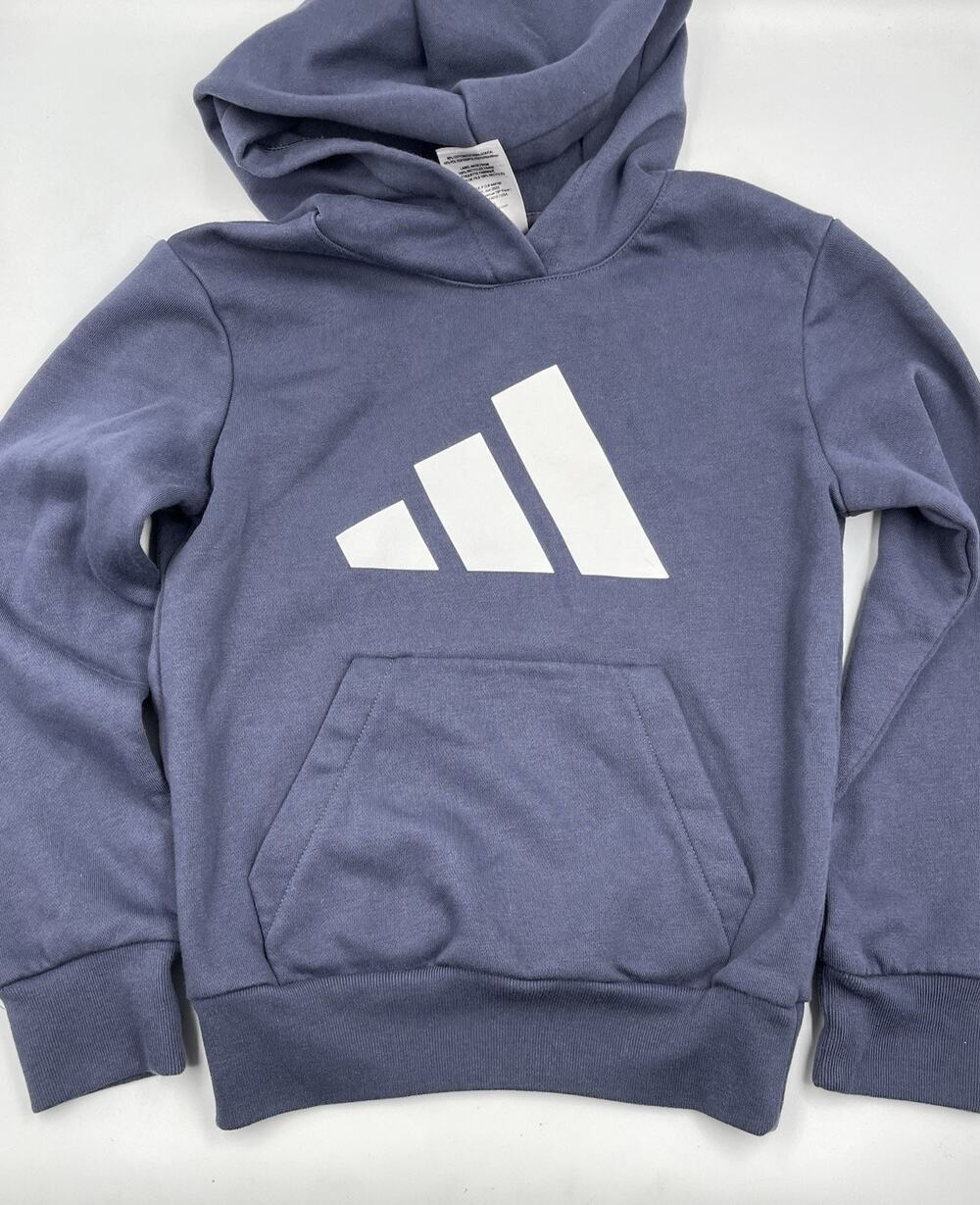 Adidas Kids Slate Blue Graphic Logo Hoodie Size 6 NWOT